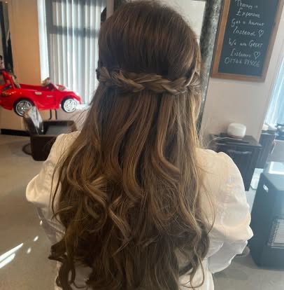 Plaited half-up style